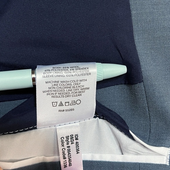 Express Mens Size 40 Regular Slim Fit Dusty Blue 4 Way Stretch Blazer NWT - Picture 9 of 9